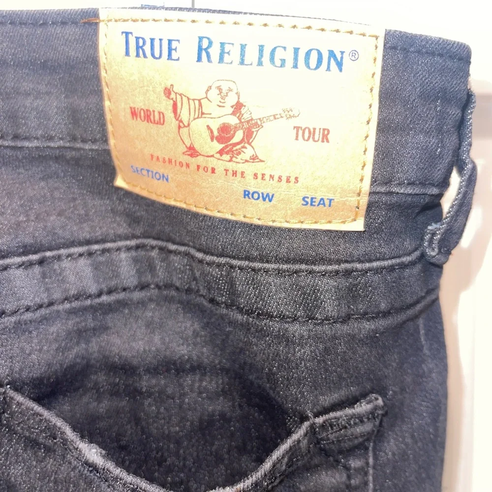 True Religion Geno Relaxed Slim Girls Black Jeans Sz‎ 14